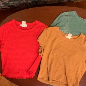 Altar'd State Kids' Long Sleeve Tees - Red, Tan, Green
